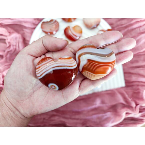 Carnelian Puffy Heart / Red Sardonyx Heart Crystal - Picture 6 of 8